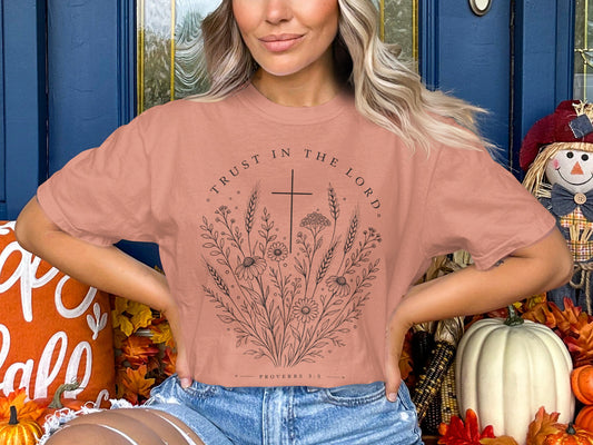 Faith Floral T-Shirt — "Trust in the Lord" Christian Graphic Tee